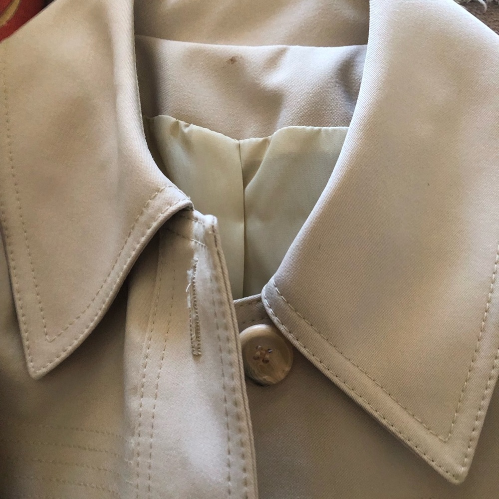 Women's Beige Long Trench Coat with Tie Belt - Picture 6 of 16